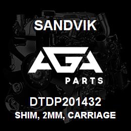 DTDP201432 Sandvik SHIM, 2MM, CARRIAGE RETAINER | AGA Parts