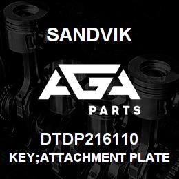 DTDP216110 Sandvik KEY;ATTACHMENT PLATE | AGA Parts