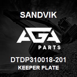 DTDP310018-201 Sandvik KEEPER PLATE | AGA Parts