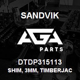 DTDP315113 Sandvik SHIM, 3MM, TIMBERJACK RETAINER | AGA Parts