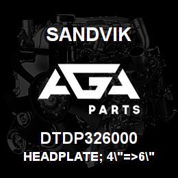 DTDP326000 Sandvik HEADPLATE; 4"=>6" WASHER;AUSTALON ST | AGA Parts
