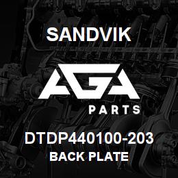 DTDP440100-203 Sandvik BACK PLATE | AGA Parts
