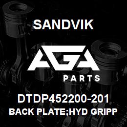 DTDP452200-201 Sandvik BACK PLATE;HYD GRIPPER JAW | AGA Parts