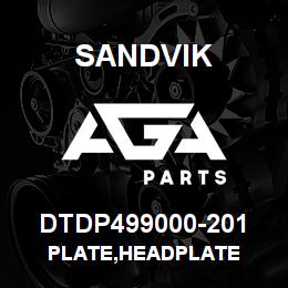 DTDP499000-201 Sandvik PLATE,HEADPLATE | AGA Parts