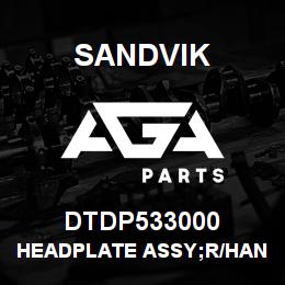 DTDP533000 Sandvik HEADPLATE ASSY;R/HAND SIDE-LOAD STYL | AGA Parts