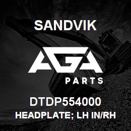 DTDP554000 Sandvik HEADPLATE; LH IN/RH OUT UN2807 | AGA Parts