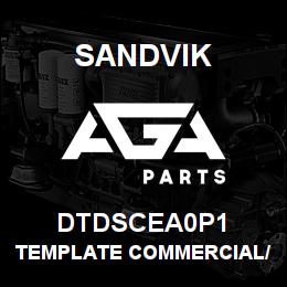 DTDSCEA0P1 Sandvik TEMPLATE COMMERCIAL/PURCHASE_SECOM | AGA Parts