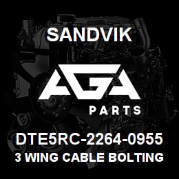 DTE5RC-2264-0955 Sandvik 3 WING CABLE BOLTING BIT | AGA Parts