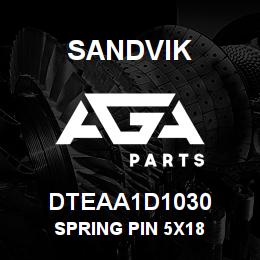 DTEAA1D1030 Sandvik SPRING PIN 5X18 | AGA Parts