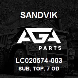 LC020574-003 Sandvik SUB, TOP, 7 OD | AGA Parts