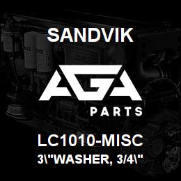 LC1010-MISC Sandvik 3"WASHER, 3/4" | AGA Parts
