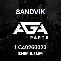 LC40260023 Sandvik SHIM 0.3MM | AGA Parts