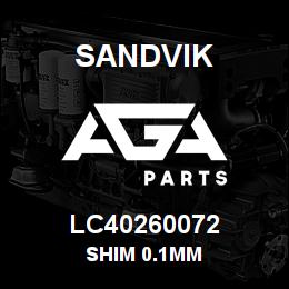 LC40260072 Sandvik SHIM 0.1MM | AGA Parts