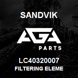 LC40320007 Sandvik FILTERING ELEME | AGA Parts
