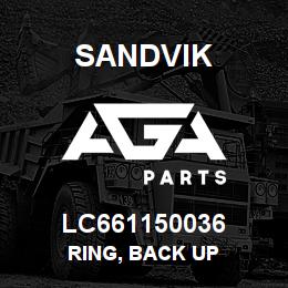 LC661150036 Sandvik RING, BACK UP | AGA Parts