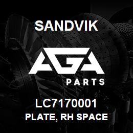 LC7170001 Sandvik PLATE, RH SPACE | AGA Parts