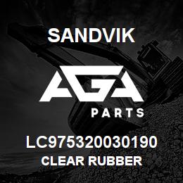LC975320030190 Sandvik CLEAR RUBBER | AGA Parts