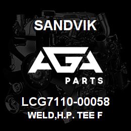 LCG7110-00058 Sandvik WELD,H.P. TEE F | AGA Parts