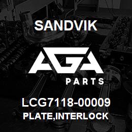 LCG7118-00009 Sandvik PLATE,INTERLOCK | AGA Parts