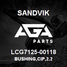 LCG7125-00118 Sandvik BUSHING,CIP,2.2 | AGA Parts