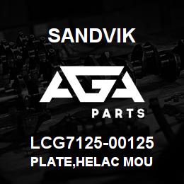 LCG7125-00125 Sandvik PLATE,HELAC MOU | AGA Parts