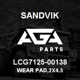 LCG7125-00138 Sandvik WEAR PAD,2X4.5 | AGA Parts