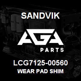 LCG7125-00560 Sandvik WEAR PAD SHIM | AGA Parts