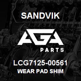 LCG7125-00561 Sandvik WEAR PAD SHIM | AGA Parts