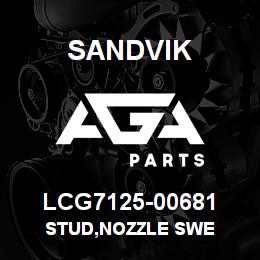 LCG7125-00681 Sandvik STUD,NOZZLE SWE | AGA Parts