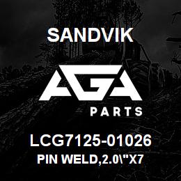 LCG7125-01026 Sandvik PIN WELD,2.0"X7 | AGA Parts