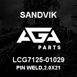 LCG7125-01029 Sandvik PIN WELD,2.0X21 | AGA Parts