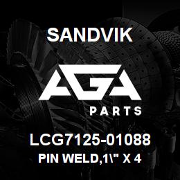 LCG7125-01088 Sandvik PIN WELD,1" X 4 | AGA Parts