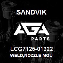 LCG7125-01322 Sandvik WELD,NOZZLE MOU | AGA Parts