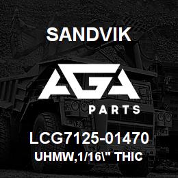 LCG7125-01470 Sandvik UHMW,1/16" THIC | AGA Parts