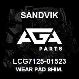LCG7125-01523 Sandvik WEAR PAD SHIM, | AGA Parts