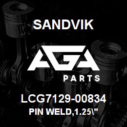 LCG7129-00834 Sandvik PIN WELD,1.25" | AGA Parts