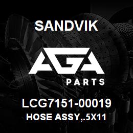 LCG7151-00019 Sandvik HOSE ASSY,.5X11 | AGA Parts