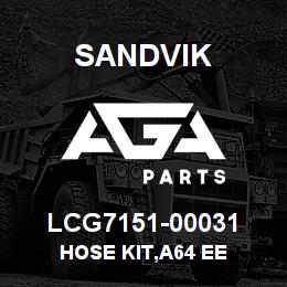 LCG7151-00031 Sandvik HOSE KIT,A64 EE | AGA Parts