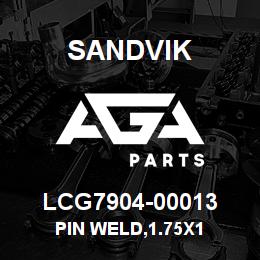 LCG7904-00013 Sandvik PIN WELD,1.75X1 | AGA Parts