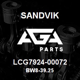 LCG7924-00072 Sandvik BW8-39.25 | AGA Parts
