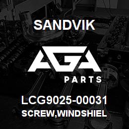 LCG9025-00031 Sandvik SCREW,WINDSHIEL | AGA Parts