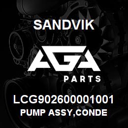 LCG902600001001 Sandvik PUMP ASSY,CONDE | AGA Parts