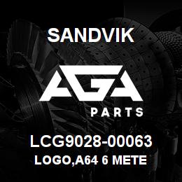 LCG9028-00063 Sandvik LOGO,A64 6 METE | AGA Parts