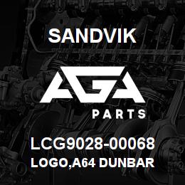 LCG9028-00068 Sandvik LOGO,A64 DUNBAR | AGA Parts