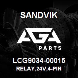 LCG9034-00015 Sandvik RELAY,24V,4-PIN | AGA Parts