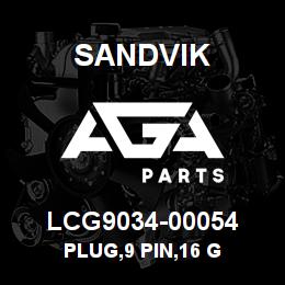 LCG9034-00054 Sandvik PLUG,9 PIN,16 G | AGA Parts