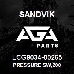 LCG9034-00265 Sandvik PRESSURE SW,200 | AGA Parts