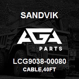 LCG9038-00080 Sandvik CABLE,40FT | AGA Parts