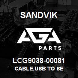 LCG9038-00081 Sandvik CABLE,USB TO SE | AGA Parts