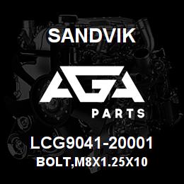 LCG9041-20001 Sandvik BOLT,M8X1.25X10 | AGA Parts
